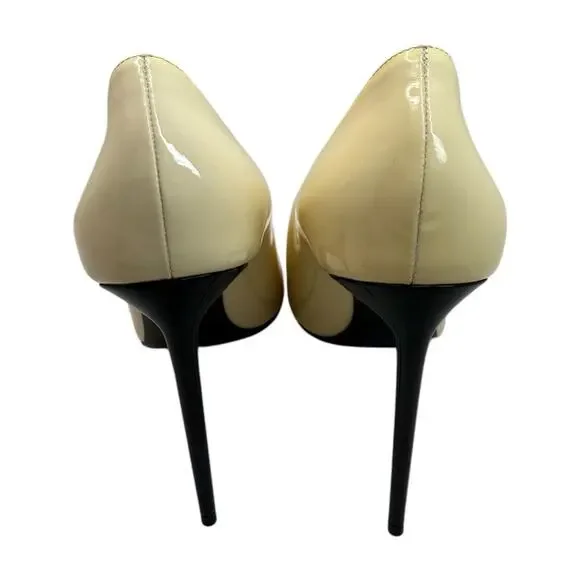 Saint Laurent Teddy 105 Patent Leather Stiletto Heel Pumps Shoes Size 39